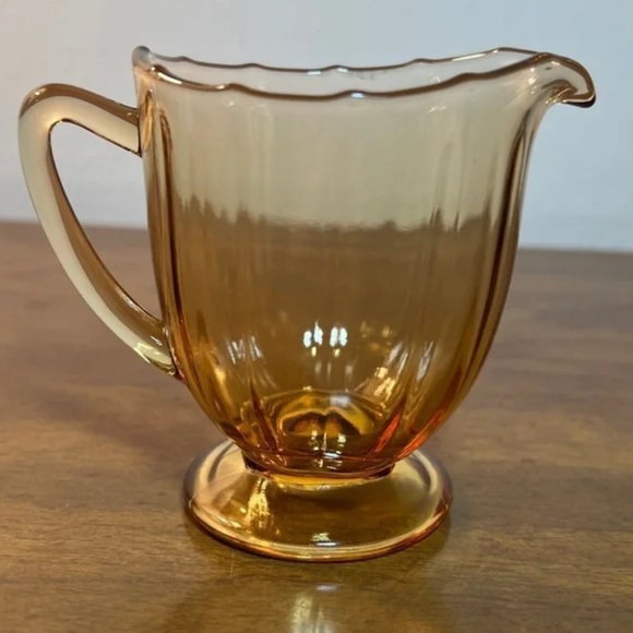 Vintage Amber Depression Glass Creamer - Picture 4 of 6